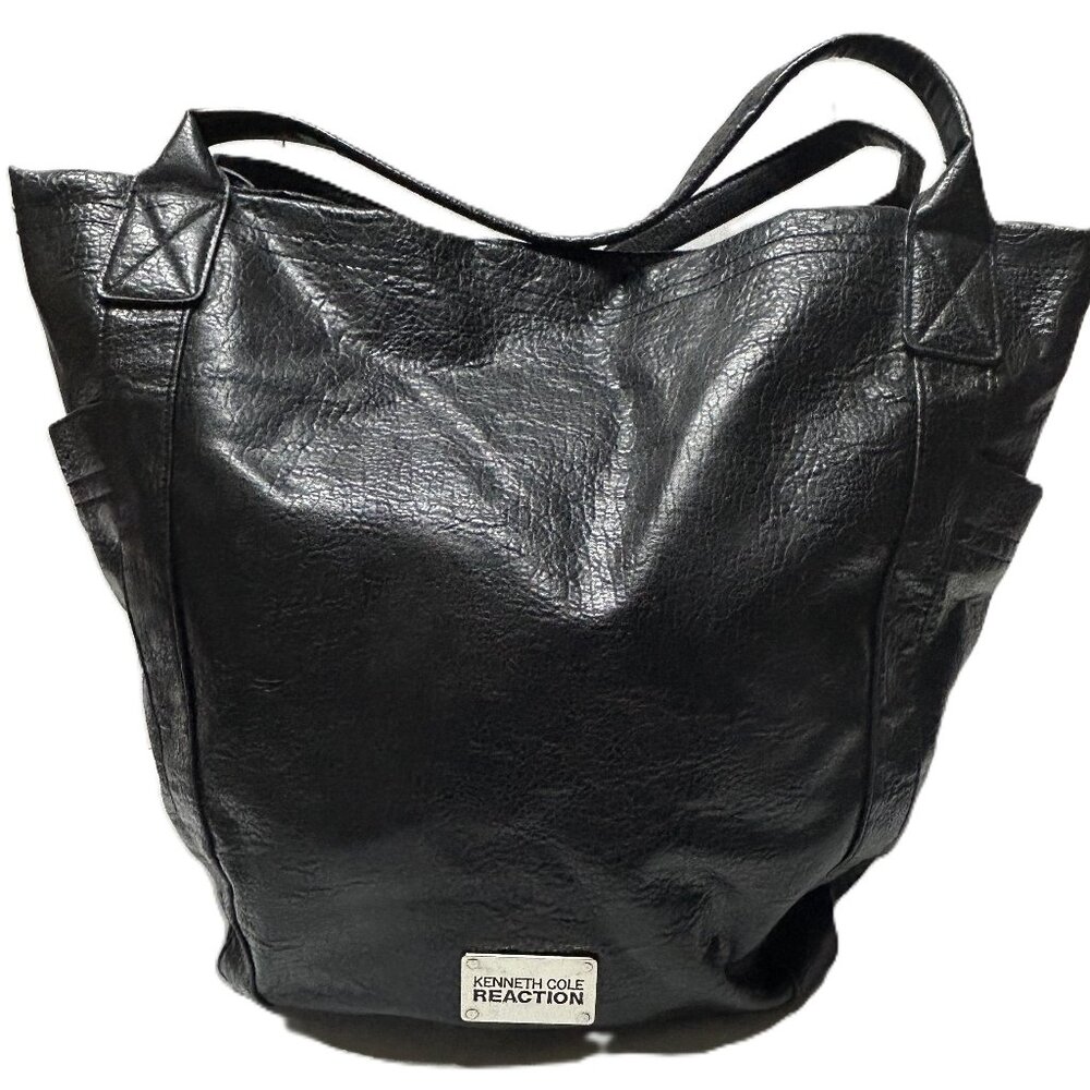 Kenneth Cole Reaction large black leather tote/bag
